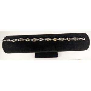 Multi Color Stone Silver Filigree Bracelet